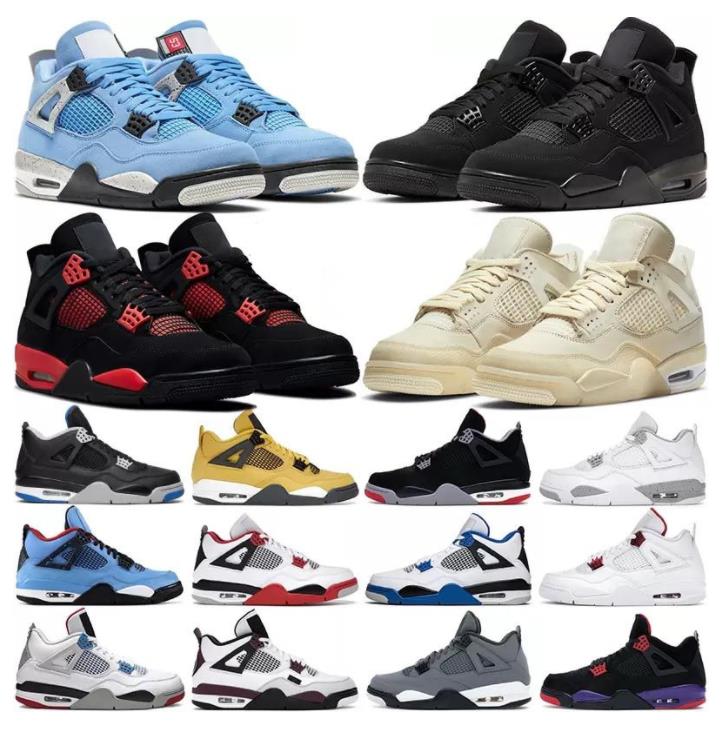 

Jumpman 4 4s Og Mens Basketball Shoes Military Black University Blue Canvas Sail Oreo Red Thunder White Cement Black Cat Bred Sports Women Sneakers Trainers Size 36-47, 20