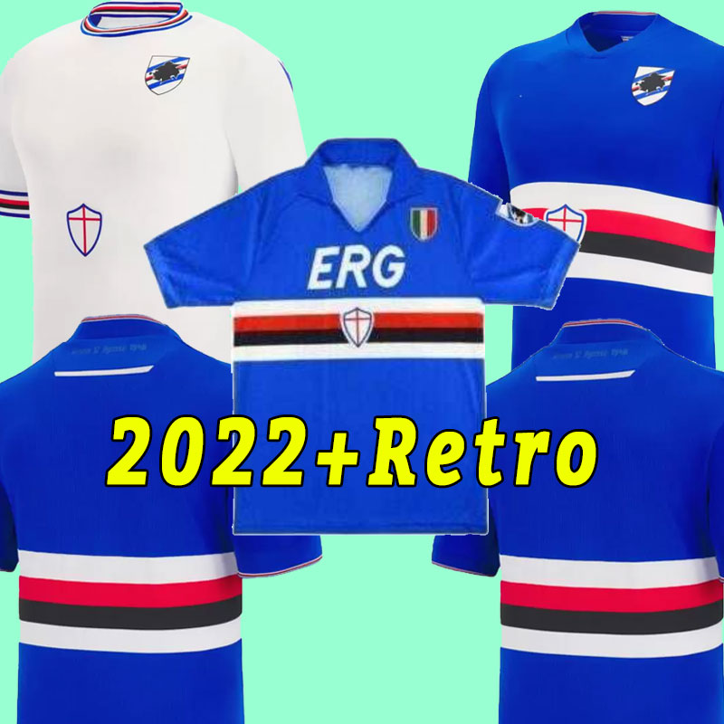 

2022 2023 Sampdoria soccer jerseys home SESY THIRD 22 23 Murillo Linetty Jankto Yoshida Maroni Gabbiadini THAILAND football shirts retro 1990 91 92