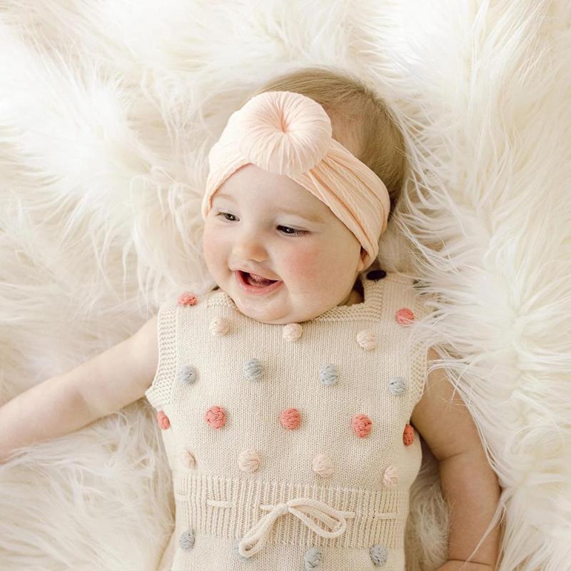 

Hair Accessories Nylon Baby Headband Jacquard Rib Bands Pography Props Round Bun Band Turban For Infants 27 Colors JFNY106, Color 5