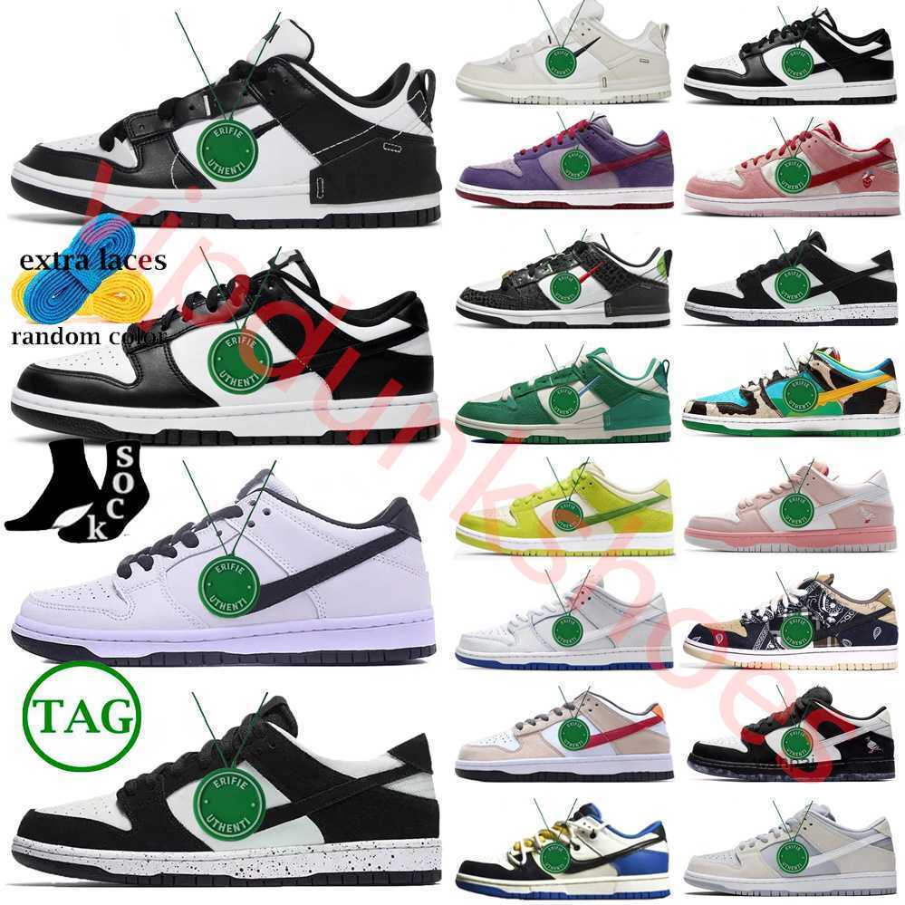 

2023 running shoes Mummy Panda Pink Team Green UNC White Black Georgetown Sail Chicago Rose Whisper GAI sb dunks lows men women trainers, Color # 1