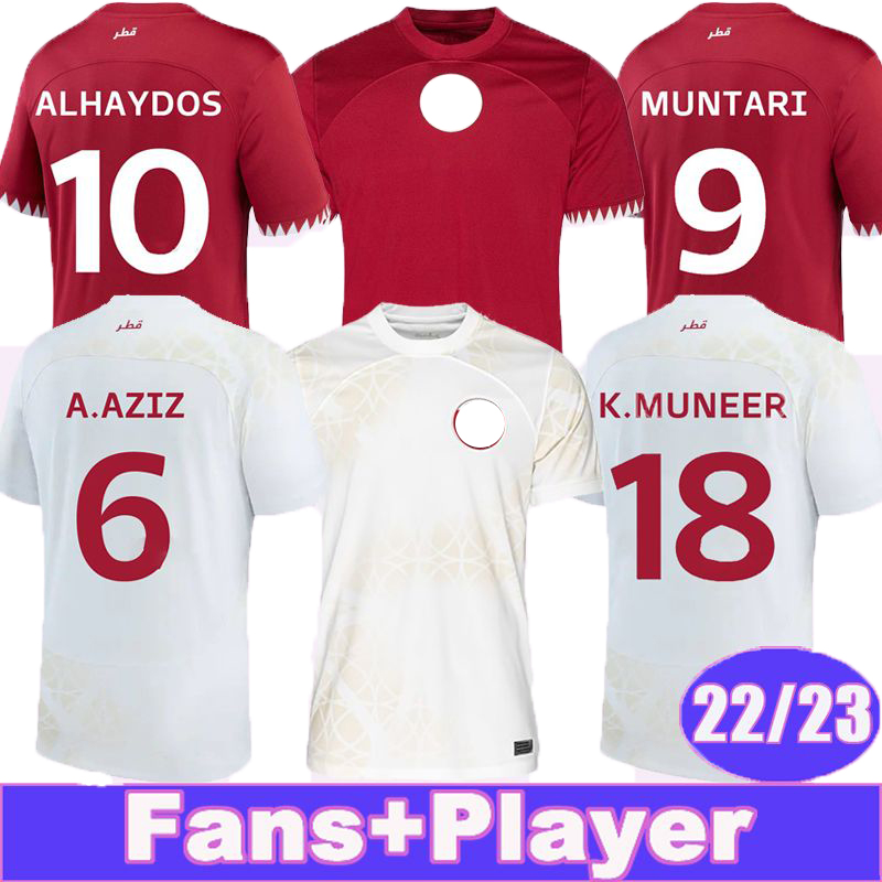 

22 23 tee Qatar Home Away Football Shirts Short Sleeve MUNTARI Mens Soccer Jerseys Player Version National Team AFIF ALHAYDOS ALAAELDIN ABDELKARIM BOUALEM, Qy10328 22 23 home no pat