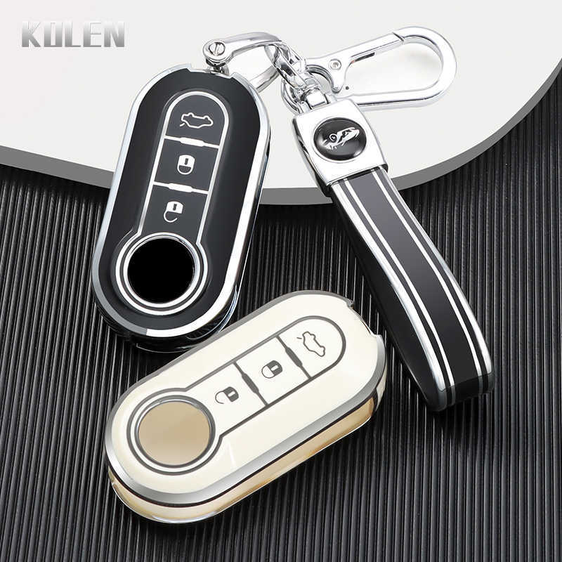Clé de voiture Nouveau TPU Car Flip Key Case Cover Shell pour FIAT Ducato 500 500L Panda Grande Punto Lancia Musa pour Citroen Jumper Peugeot Box