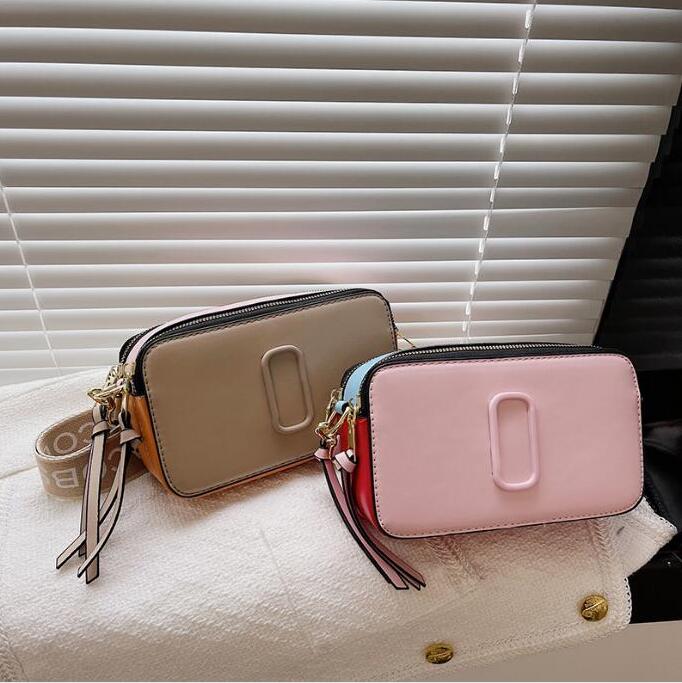

Retail Designer Womens Shoulder Bag Letter Print Color Contrast Camera Bags Versatile Messenger Bag MY0030, All black