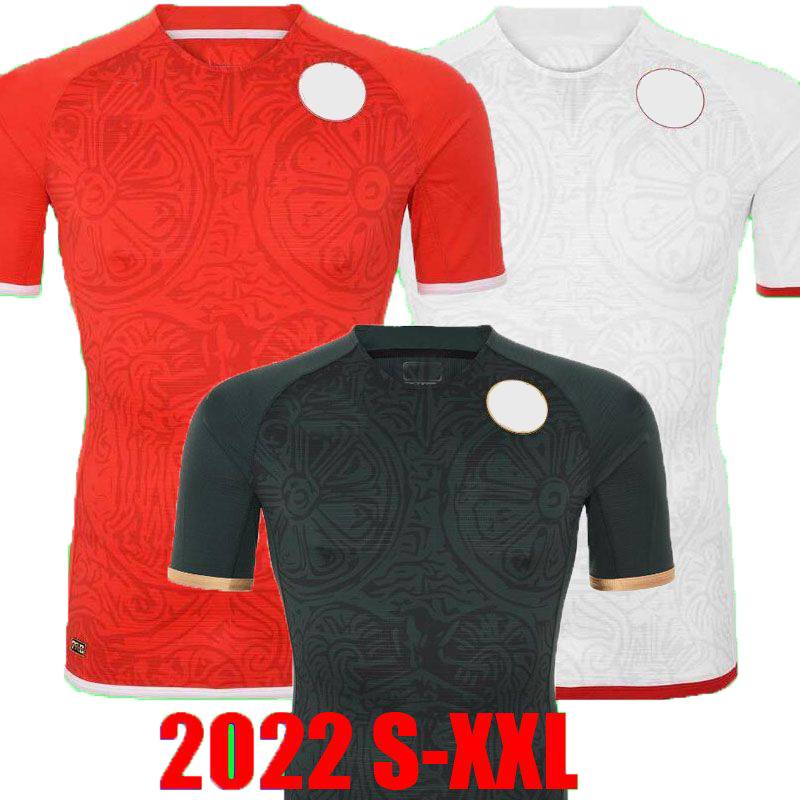

22 23 tee shirts Tunisia Soccer Jerseys National Team Mens MSAKNI HANNIBAL 22 23 Home Away THIRD Football Shirts Short Sleeve Aldult Uniforms sets Customisation, Third+wc patch