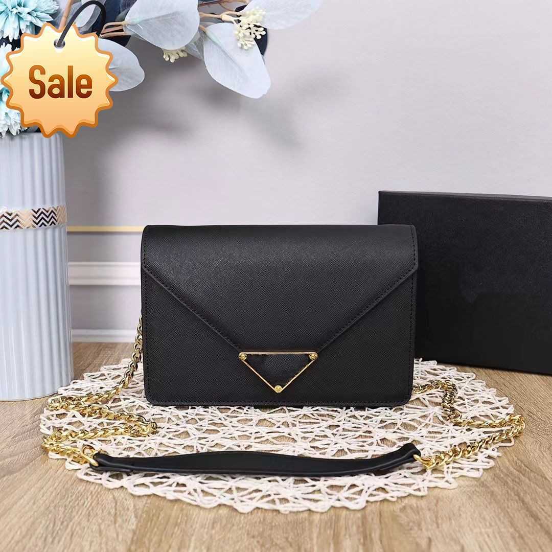 

Women's Luxury Designer Shoulder Bags Fashion Triangle Standard Cross Pattern Delicate Cowhide Chain Single Shoulders Crossbody Bag Manufacturers Direct Sales, Black