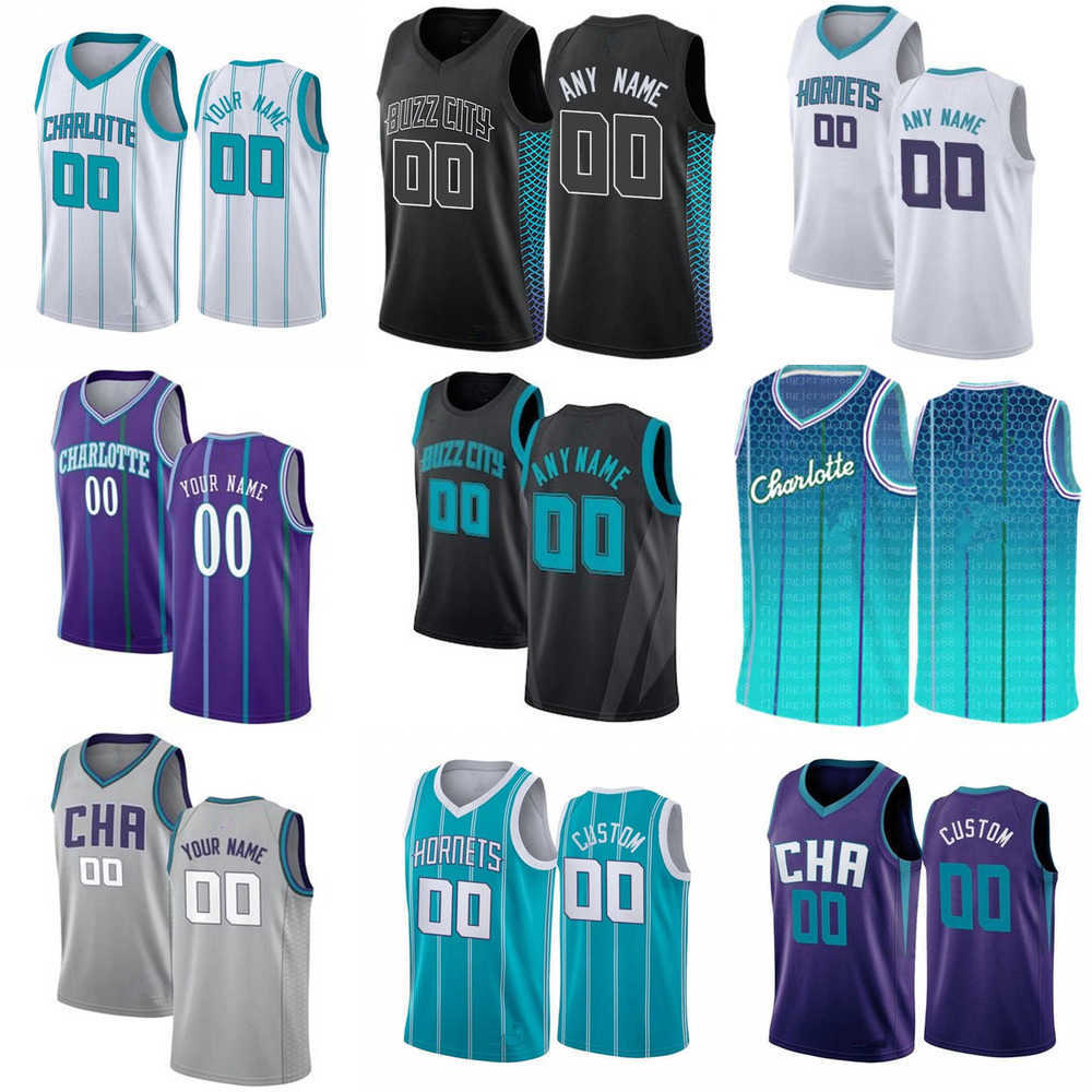 

75th Custom Jersey Charlotte''Hornets''Men Womens youth Larry 2 Johnson Dell 30 Curry Muggsy 1 Bogues Basketball Jerseys, Color