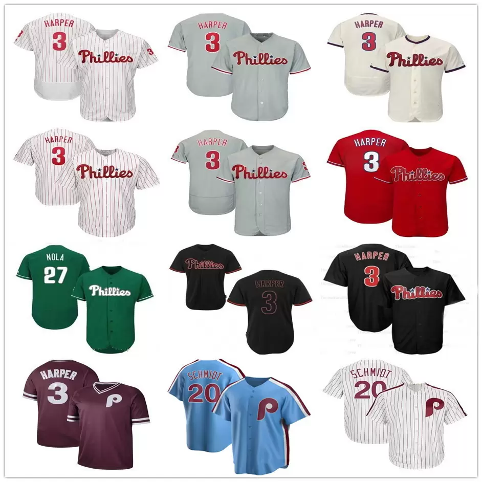 

Philadelphia JT Realmuto Jersey Mike Schmidt Harper Rhys Hoskins Didi Gregorius Aaron Nola Alec Bohm Zack Wheeler Jean Segura Roy Halladay M, Lady