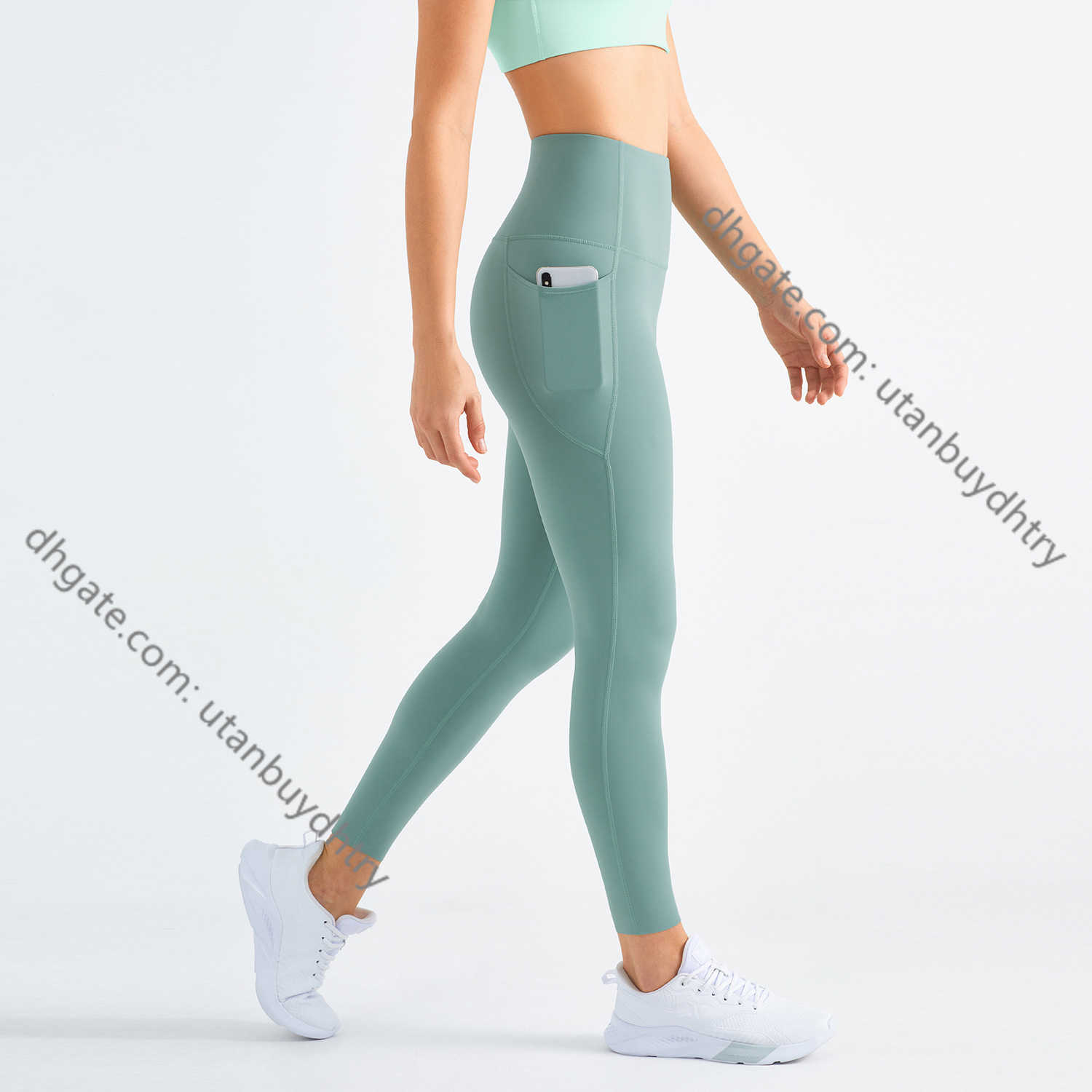 

Luss Women's Pants Yoga Leggings Naked Girls Gym Fitness Sport Tights High Waist No T-shaped Embarrassing Line Seamless Leggings, Rhino grey