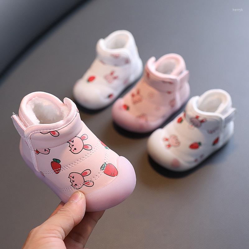 

First Walkers 2022 Winter Snow Baby Boots Girls Casual Shoes Infant Toddler Cartoon Outdoor Soft Bottom Non-slip Boy