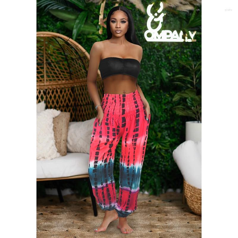 

Women' Pants Fall Clothing Printed Sexy Pocket Harem Women Fashion Lantern Trousers Club Outfits Streetwear Y2k Wholesale Items, Blue