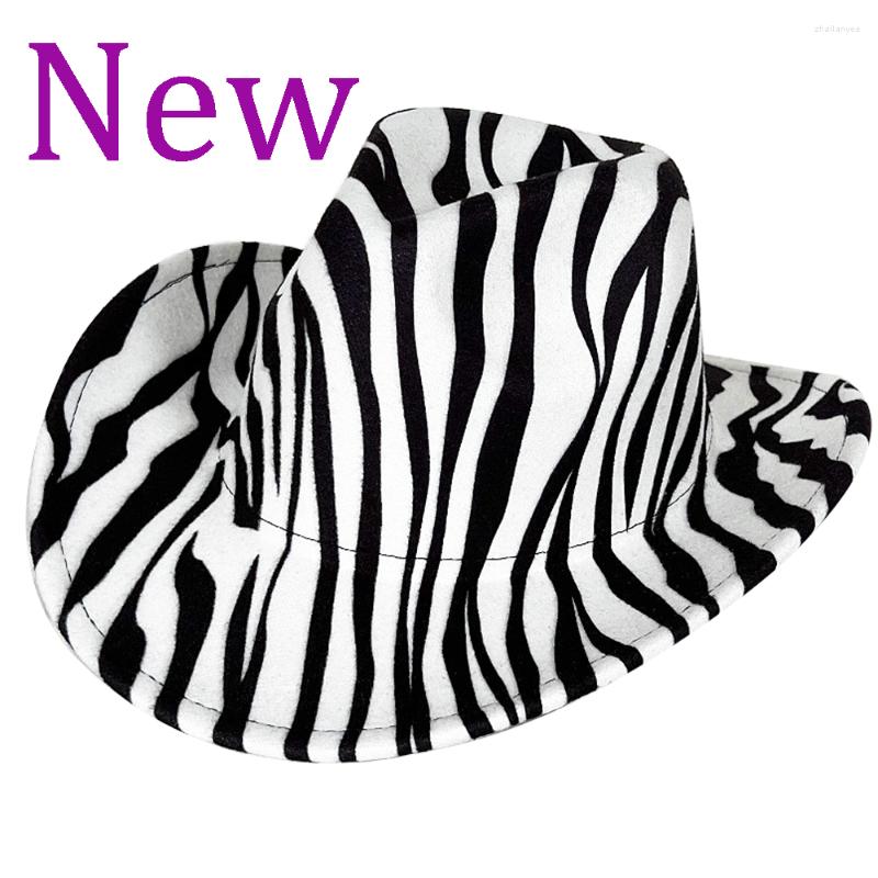 

Berets Zebra Cowboy Hat Accessories Fedora Pattern 2022 Winter Women's And Man Hip Hop Retro Sunscreen Western Curly, 16