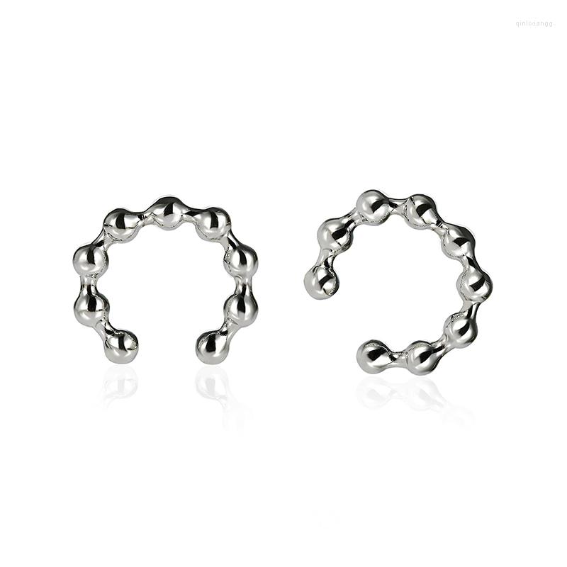 

Backs Earrings Cubic Zirconia Open Round Cuff White Gold Plated Sterling Silver Color Hypoallergenic Earring Pin For Women Girls