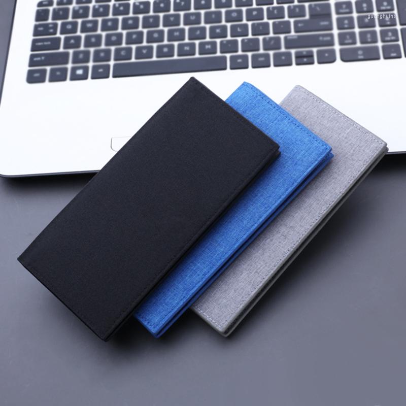 

Wallets Men's Wallet Thin Slim Canvas Long Male Business Clutch Bag Coin Purse Mens Carteira Masculina, Black