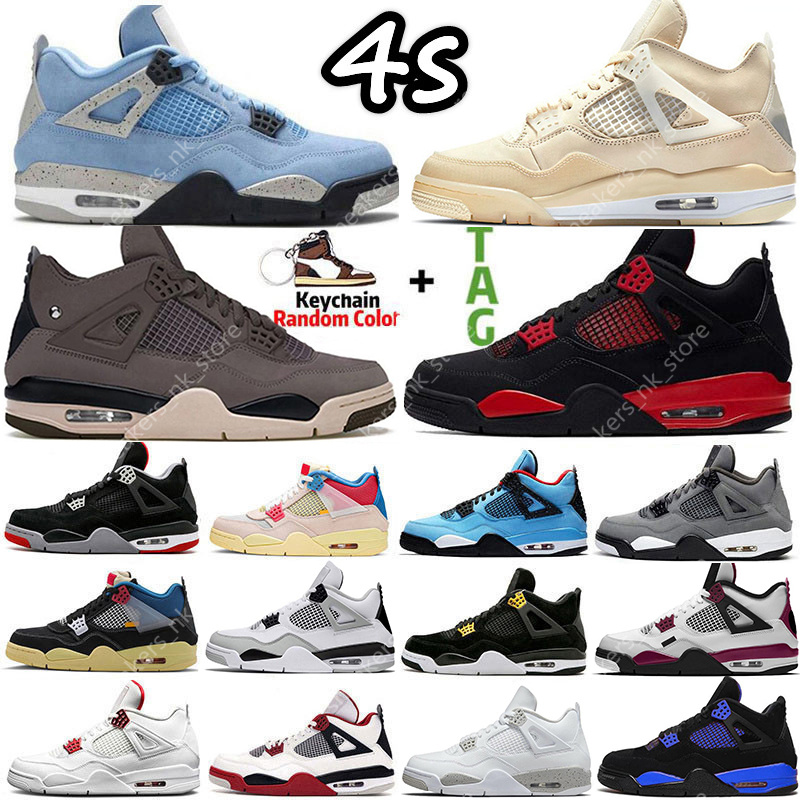 

4 4s Sail Violet Ore Mens Basketball Shoes Sneakers Midnight Navy Cool Grey Patent Starfish University Blue Oreo Bred Black Cat Dark Mocha women Sports Trainers, Shoes box