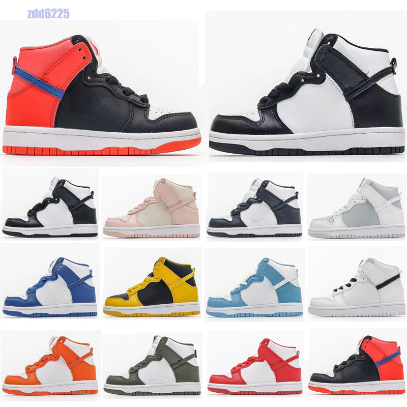 

Kids Designer SB Running Shoes Dunks High OG Sports Platform What The Black White All-Star Strawberry Cough Pink Prime Moon Fossil, Photo color