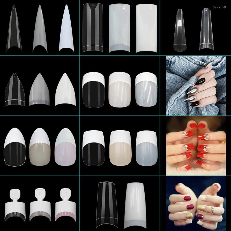 

False Nails 10 Models Nail 100pcs French Ballerina Fake Stiletto Tips Coffin Manicure Artificial For Home Office Wear, F-2-c-100p