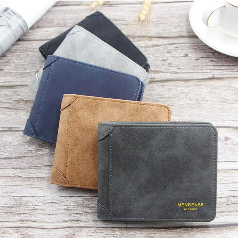 

Wallets Slim Thin Wallet Business Short Leather Purses Bifold Money Clip ID Card Holder Men, Black