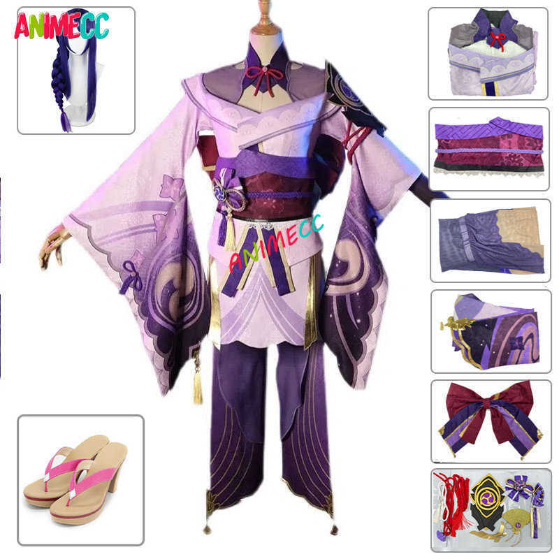 

Cosplay Wigs Game Genshin Impact Raiden Shogun Baal Cosplay Costume Halloween Party Dress for Women Girls Full Set for Girls Wigs and Shoes T221115, Raiden costume