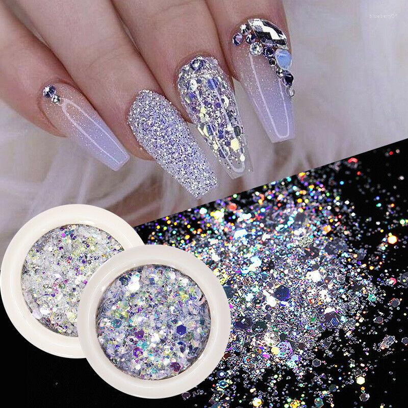 

Nail Art Kits 3d Hollow Snowflakes Glitters Blue Sequins Winter Decorations Thin Ab Sliders For Nails Manicure Tips Sparkly