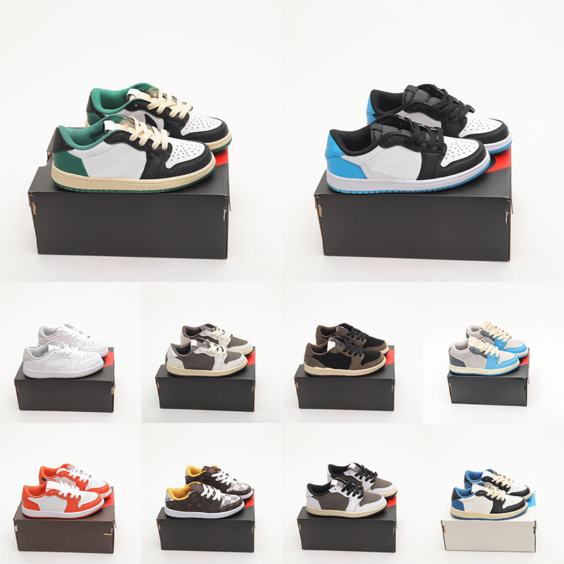 

2022 kids shoes travis scotts 1s low Basketball Shoe 1 boys sneaker designer Pine Game Chicago mocha baby kid youth toddler infants trainers sports Athletic, Customize