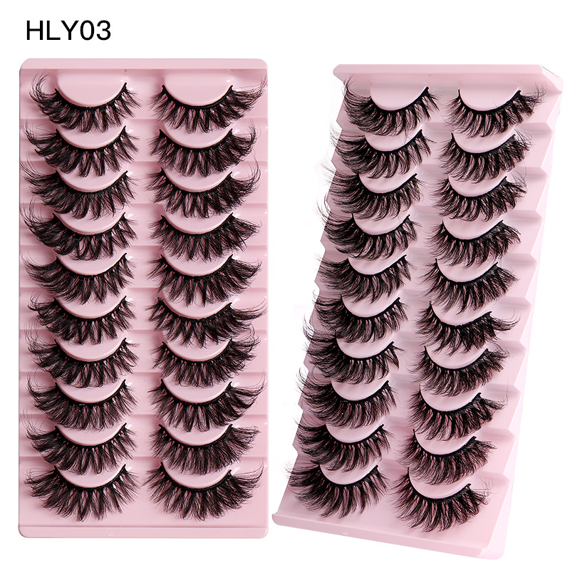 

Thick Natural Mink Fake Eyelashes Extensions Soft & Vivid Messy Crisscross Handmade Reusable Multilayer False Lashes Eye End Lenghtening 6 Models DHL
