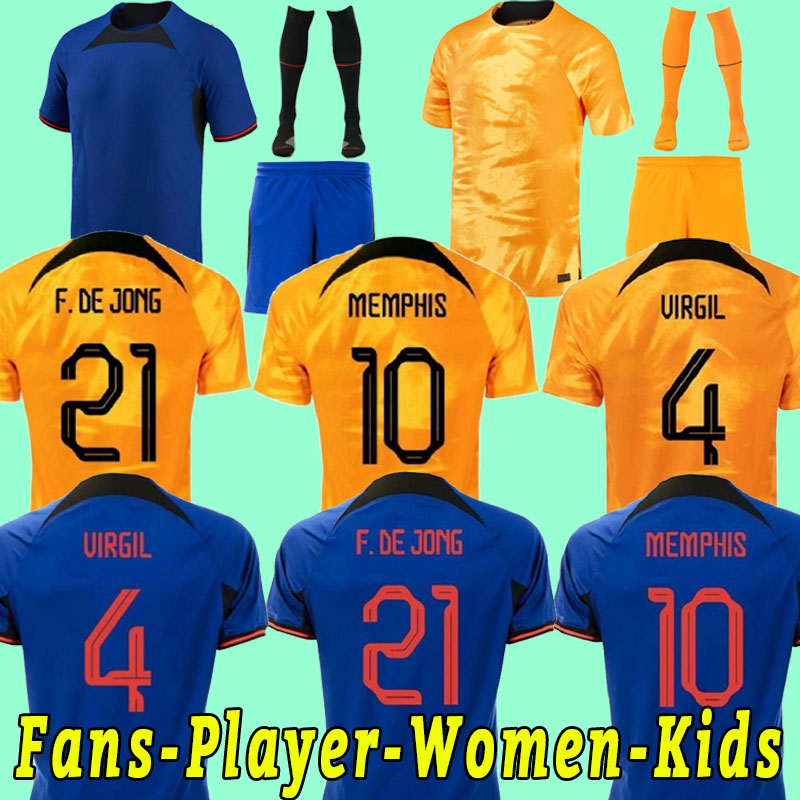 

22 23 Soccer Jerseys DE JONG Holland 2022 2023 World DE LIGT Cup WIJNALDUM KLAASSEN DUMFRIES Football Shirt BERGWIJN VIRGIL Mens Jersey Kit fans player version women, Home