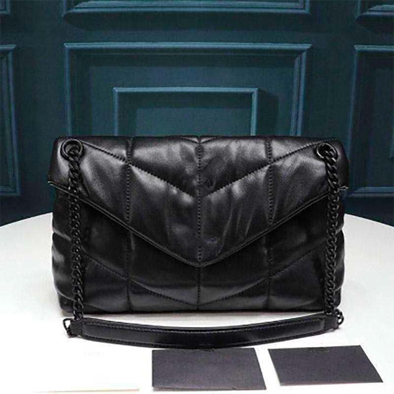 

Woman Loulou Puffer Bags Leather designer bags luxury soft shoulder chain bag fashion lady totes envelope purse 2023 Top BaoBao small cross body, White