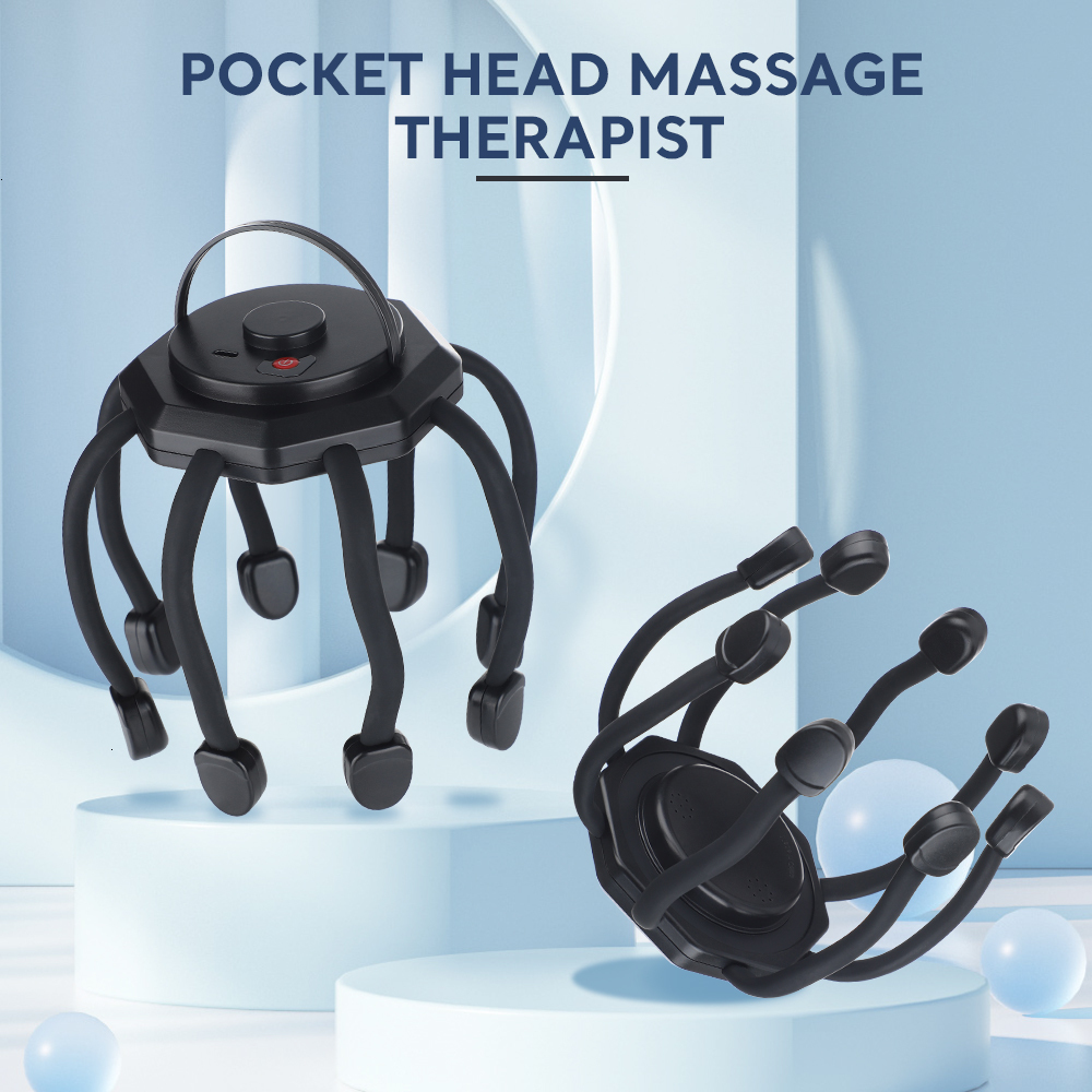

Head Massager Octopus Electric 3 Modes Vibration Massage Scalp Relieve Fatigue Antistress Hair Growth Wireless Portable 221012