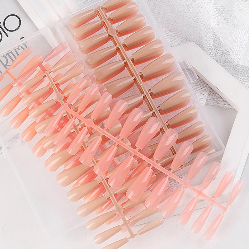 

False Nails 240PCS Long Square Fake Ice Transparent Nail Tips Nude Extension For Manicure Stick-on Dropshpping Wholesale, Seashell