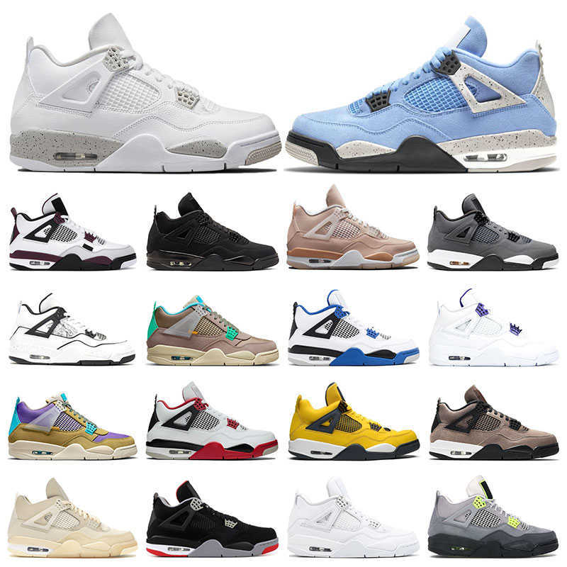 

Shoes sneakers 4s White Oreo University Blue black cat Fire red Purple Metallic cement DIY Taupe Haze womens sports trainers, 6 36-47