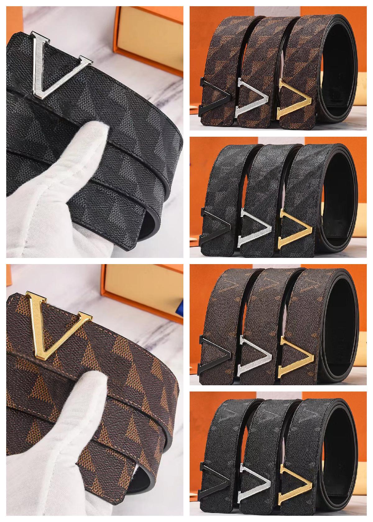 

Mens designer belts ladies leather jeans smooth L leisure belt gift box with box unisex luxury fashion classic black Print buckle letter waistband wholesale, As pics