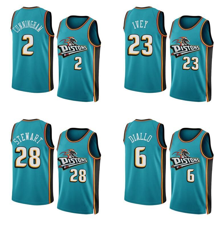 

Jersey Basketball''nba''Basketball Jerseys Cade Cunningham Jaden Ivey Hamidou Diallo Isaiah Stewart Kemba Walker 2022-23 season city M, With logo