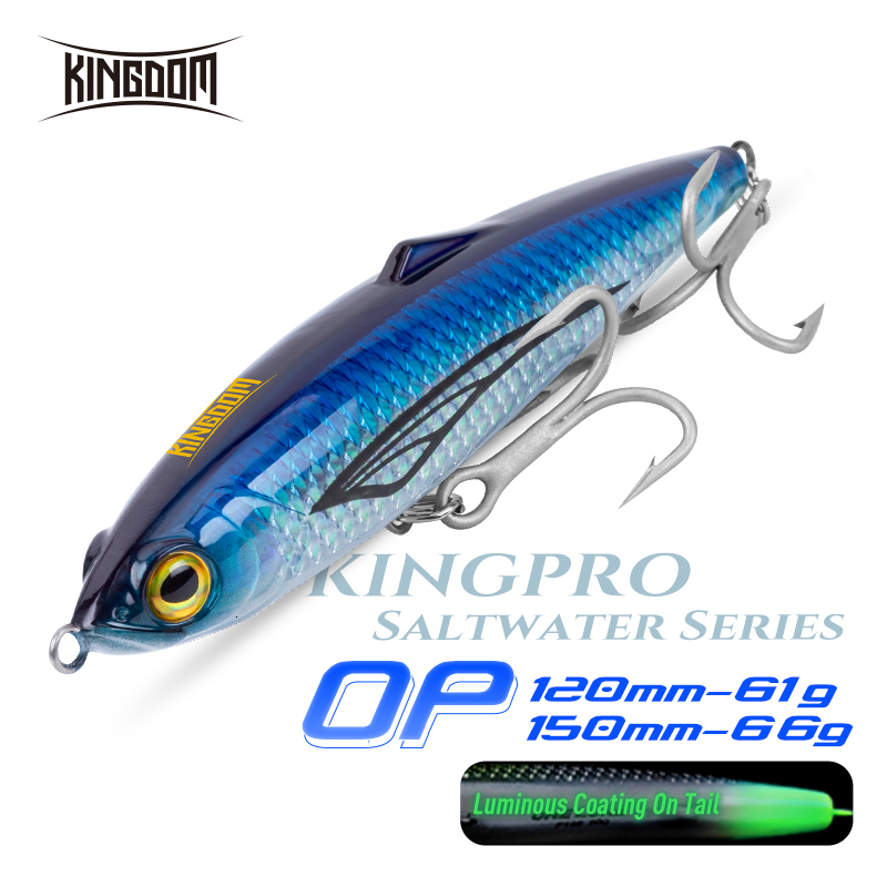 

Baits Lures Kingdom Sinking Pencil Fishing Lure 150mm Artificial Bait 120mm Luminous Coating Wobblers for Trolling Tuna Sea 221111
