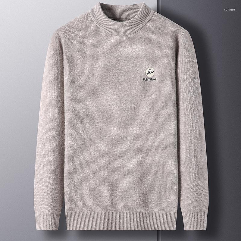 

Men's Sweaters High End Luxury 2022 Men's Knitting Pullover Autumn/Winter Letter Embroidery Warm Wool Sweater Korean Designer Clothing, Green