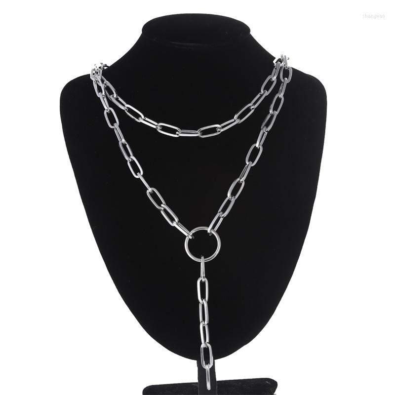 

Chains Layered Link Chain Necklace 2022 Fashion Long For Women Choker Jewelry Kpop Aesthetic Accessoreis