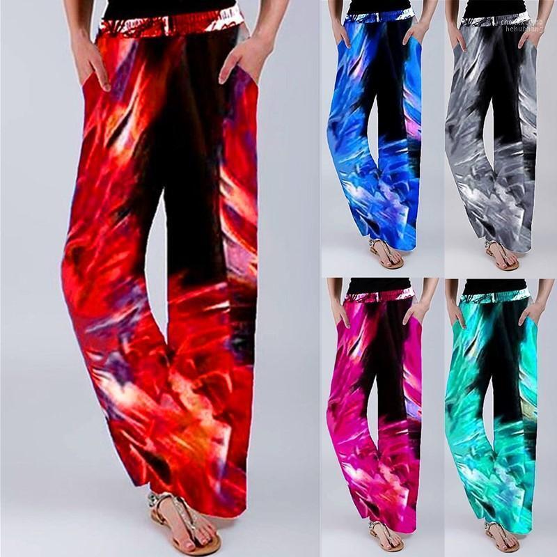 

Women' Pants Women' & Capris Women Summer Winter Spring Casual Loose Floral Ruffles Elastic Waist Pocket Sport Printed Long Full, Purple