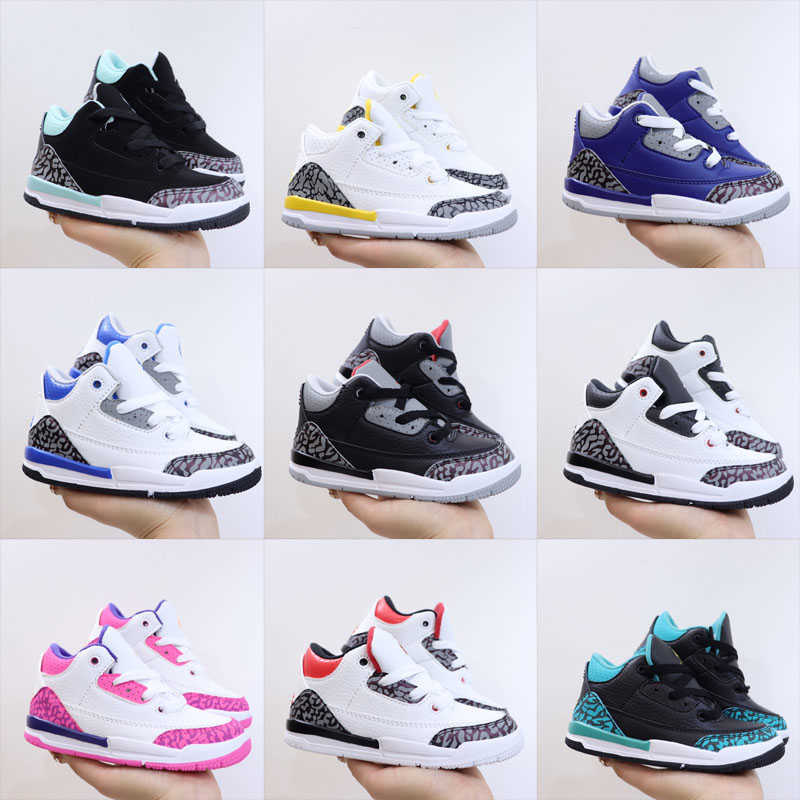

Boys Black Cement 3S Katrina Red pink blue yellow kids shoes for sale GS sneakers Basketball shoes store outlet US11C-US3Y 105X