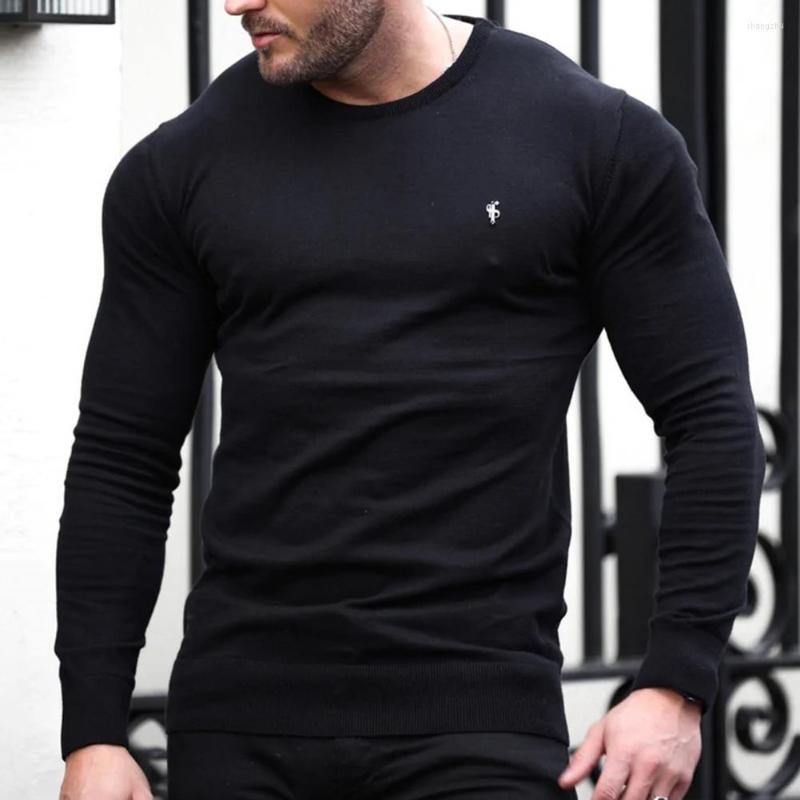 

Men's Sweaters Stylish Autumn Sweater Basic Spring Round Neck Korean Style Warm, Black