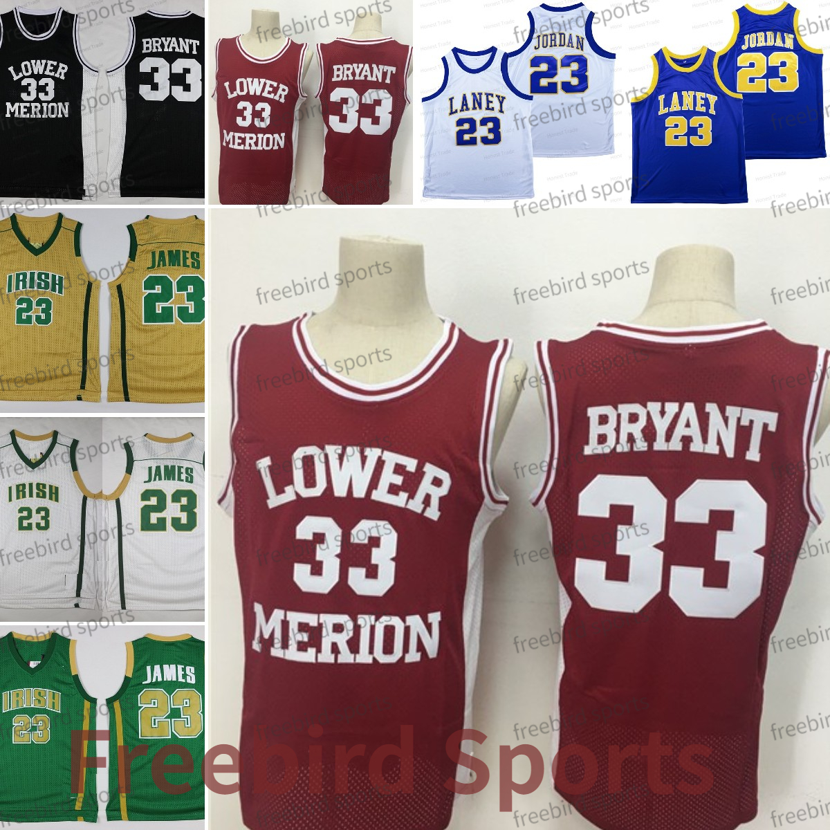 

St. Vincent Mary Irish James 23 Basketball Jersey Lower Merion 33 Laney School 23 Black White Green Stitched Mens Jerseys Outdoor Sports, Men jersey