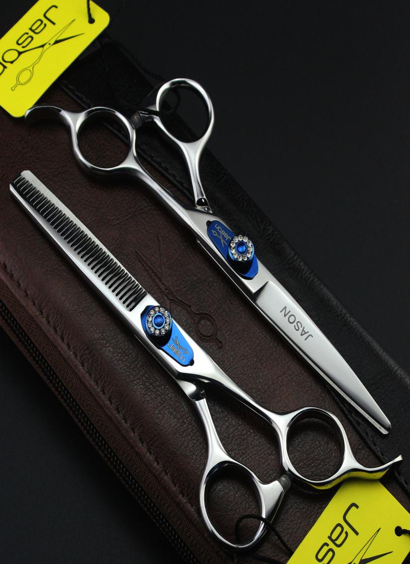 

315 60039039 175cm Brand Jason TOP GRADE Hairdressing Scissors 440C Professional Barbers Cutting Scissors Thinning Shears8032180