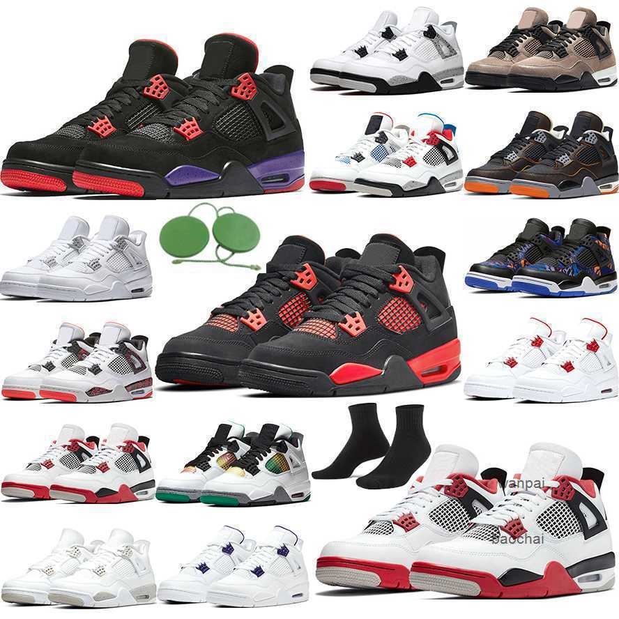 

2023 Jumpman 4 Black Cat Tour Yellow 4s jorden Basketball Shoes Men Women Sneakers University Blue Cactus Jack Shimmer SP Pine Green Fire, Box