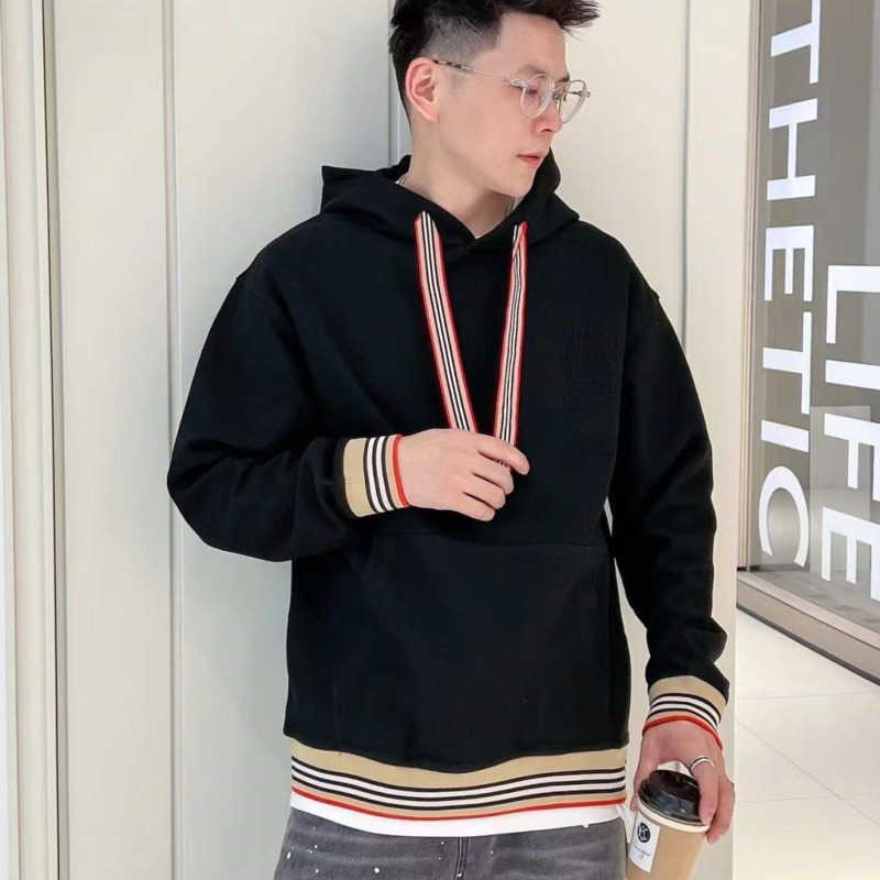 

High version hooded sweater mens sweatshirt burb designer hoodie pants tb 3d printing pullover jacket men tracksuit women casual hoody cotton hoodie, Black pants