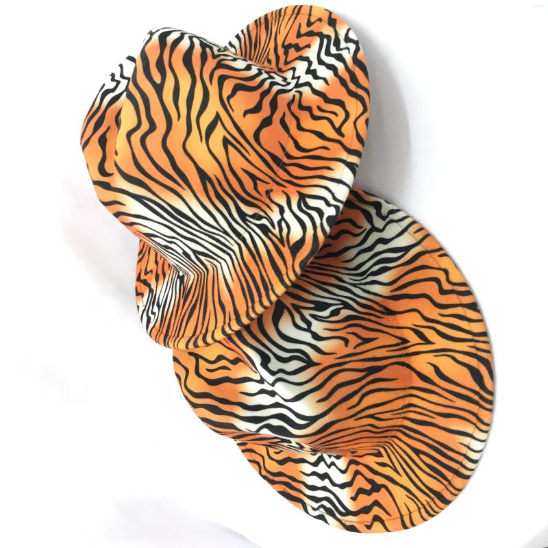 

Berets Men Hats Fedora Hat Jazz Top Wide Brim Panama Felt Unisex Fedoras Tiger Plaid For Perfomance, 02