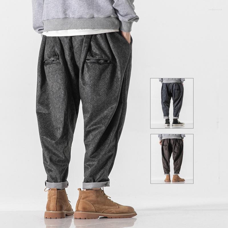 

Men's Pants Chinoiserie Texture Baggy Casual Retro Plus Size Harem Trousers Men Clothing Streetwear Spring Autumn Harajuku, Black