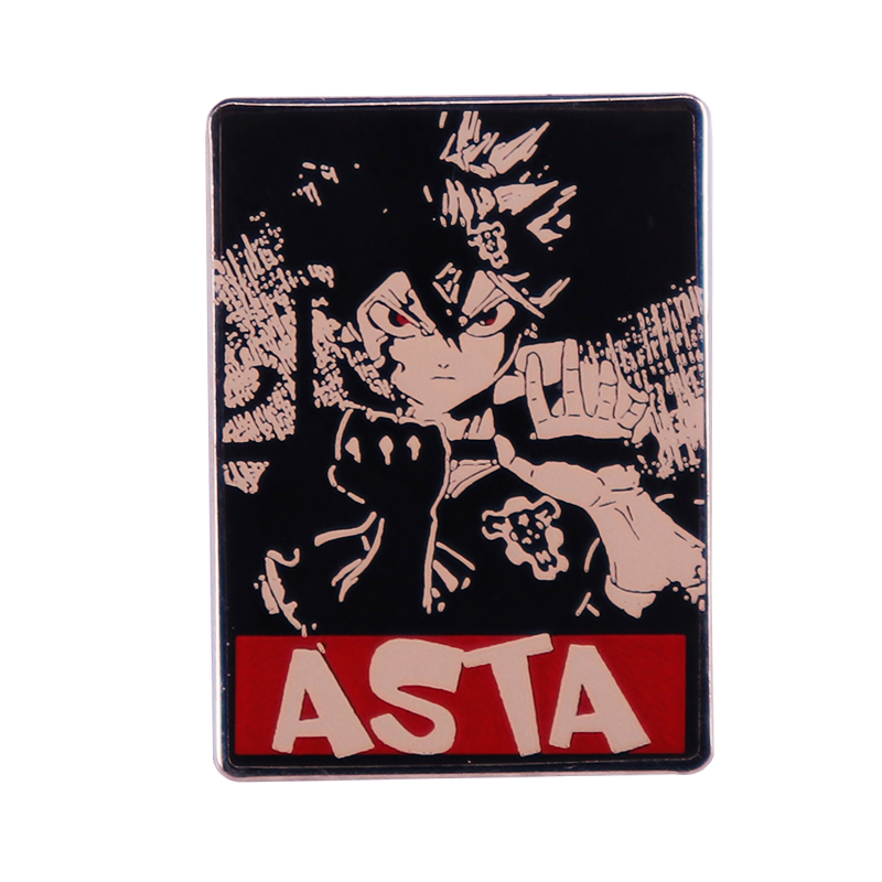 

Asta Enamel Pin Brooch Black Clover Anime Badge cute funny brooch, As picture
