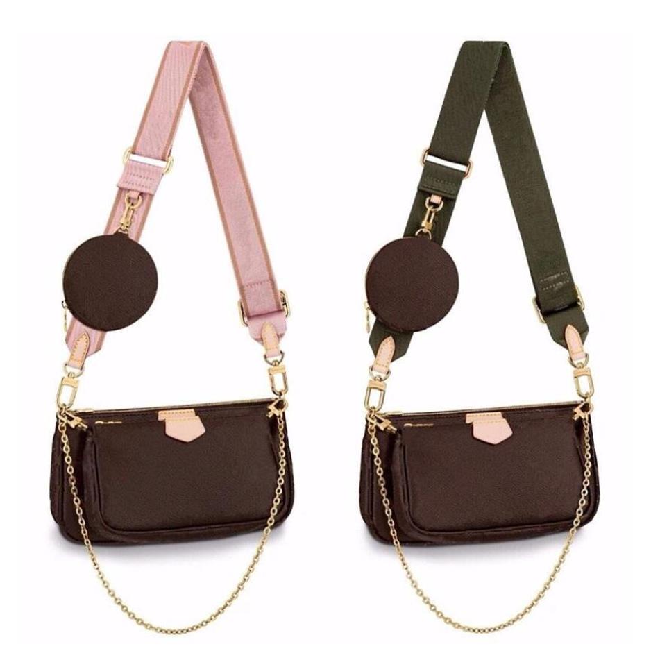 

3 Pcs set women shoulder messenger bags people's favorite multi colors genuine leather letters flowers pattern crossbody purs2292, Freight difference