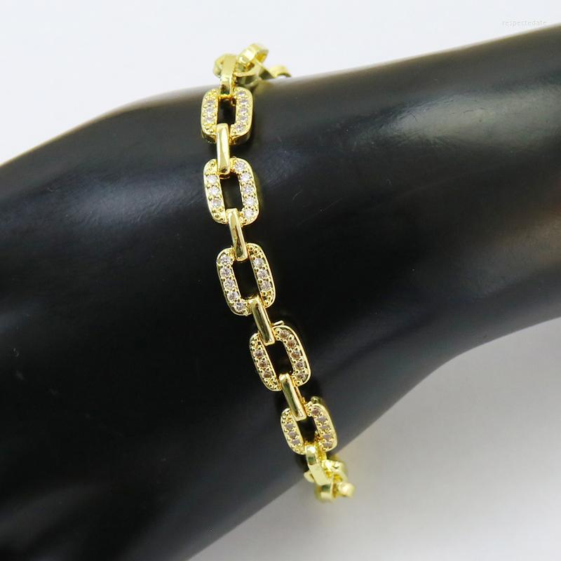 

Bangle 5 Pcs Design Zircon Bracelet Jewelry Gold Color Charms Rectangle Women 8307