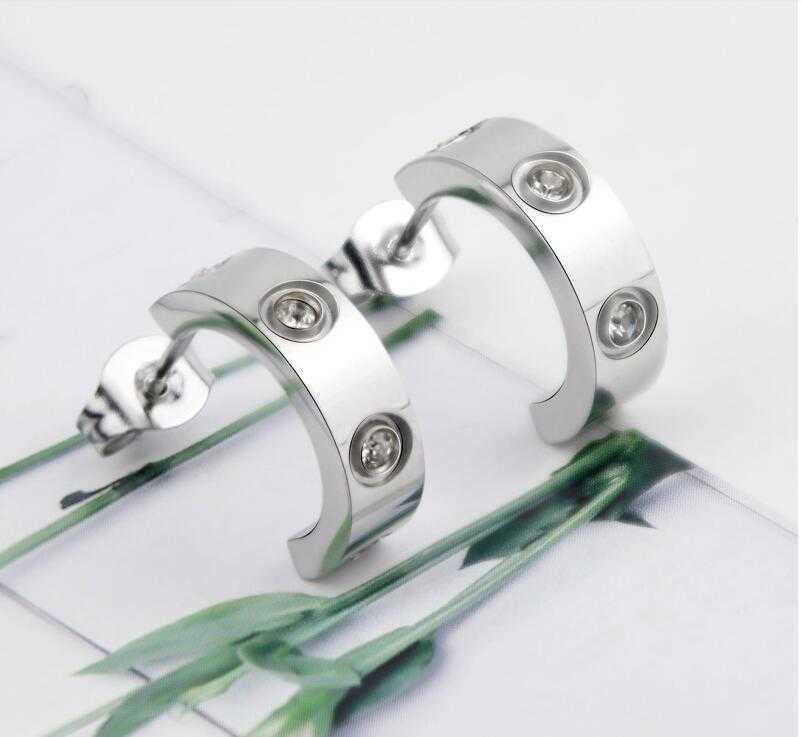 

2022 High Polished Fashion Jewelry Party Gifts Earrings Hip Hop small Stud Earings Gold Rose Earrings for Women Wedding Hoop Wholesale 316L no box