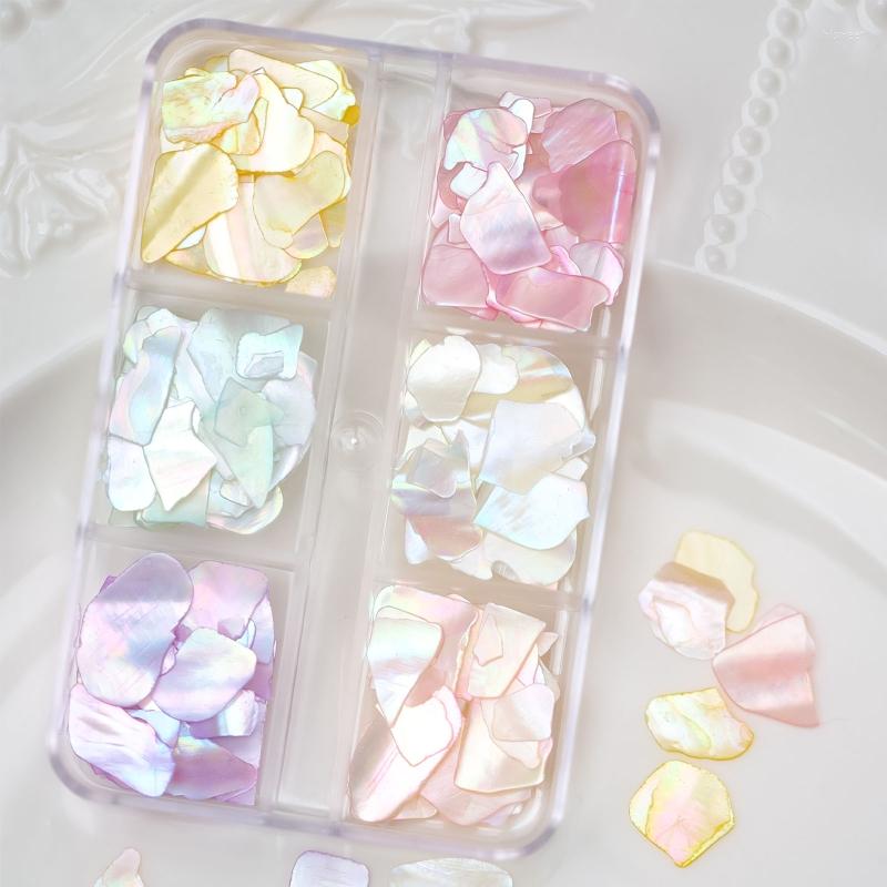 

Nail Art Decorations Shell Slices 6 Grids Colorful Irregular 3D Abalone Piece Sequins Dropship