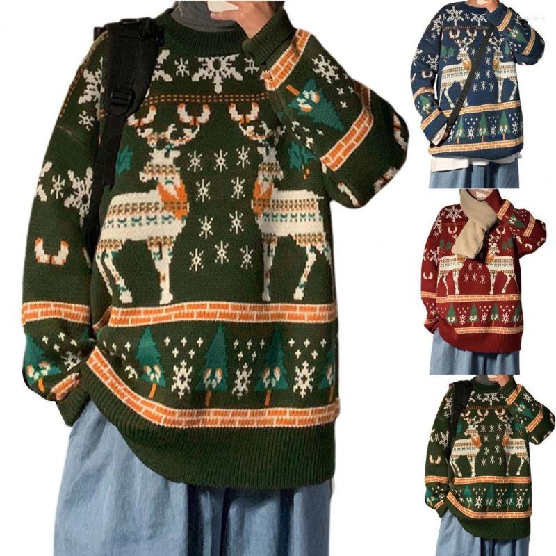 

Men's Sweaters Great Autumn Sweater Snowflake Colorful All Match Winter Warm, Green